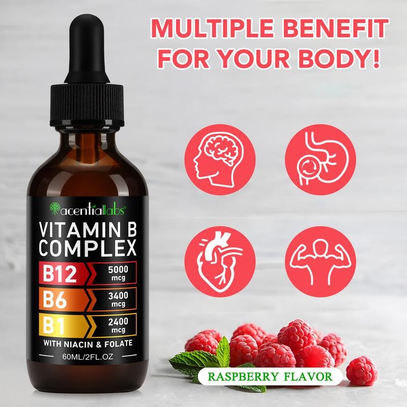 Acentiallabs Vitamin B-Complex with B12, B6, B1, Niacin, and Folat