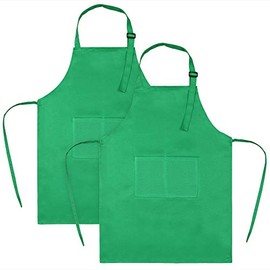 Sinland Kids Apron with Pocket 2 Pack Adjustable Children Chef Apron for Cooking Baking Painting (S: 3-6 Years)