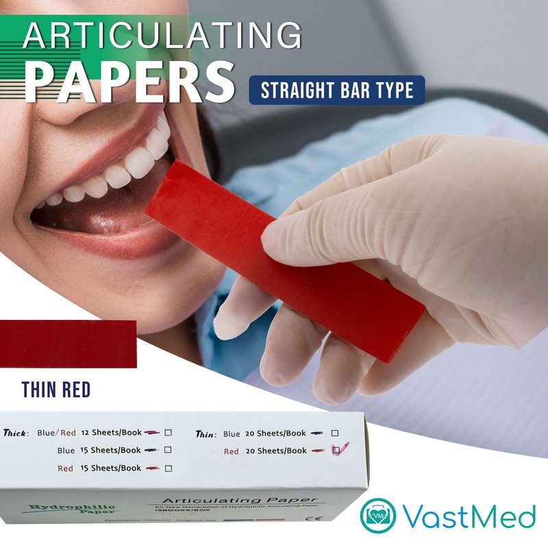 240PCs Dental Grade Articulating Papers by VASTMED | Micron Bite