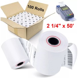 Unbranded 100 Rolls 2 1/4" x 50' Thermal Paper Receipt Rolls Register Credit Card BPA Free