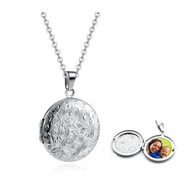 Jovivi Round Photo Locket Necklace That Holds Pictures Locket keepsake Memorial Necklace for Women Girls Jewellery, Mum Mothers Day Keepsake Memorial Gift