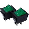 mmtrade 2 x Toggle Switch Green Illuminated 230 V, On/Off/On/Off