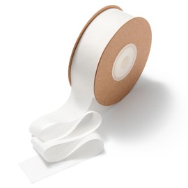 CHUQING Gift Ribbon White, 25 mm x 22.8 m, Wide White, Silk Ribbon Wedding Decorative Ribbon for Gift Wrapping, Birthday