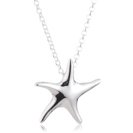 Vinani Shiny Large Starfish Pendant with Chain 925 Sterling Silver Italy Asnn T-Shirt 0