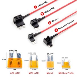 VIOFO 8 Piece Car Circuit Fuse Tap Set with ATO, Mini, Micro2 and Mini Adapter/Holder, Necessary for VIOFO Hardwire Kit Cable HK3 HK4 HK3-C