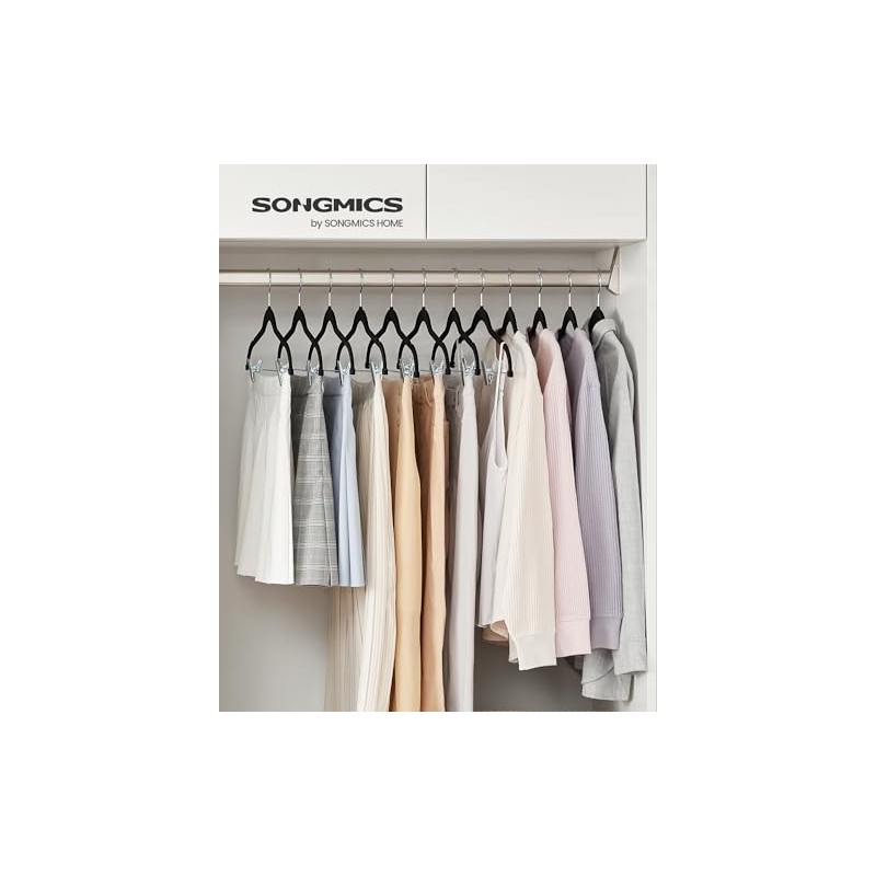 SONGMICS Perchas para Pantalones, 30 Perchas de Terciopelo, 42.5 cm