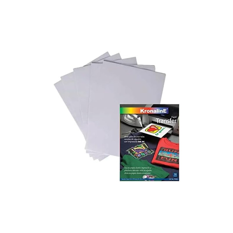 Papel Kronaline Transfer Para Telas Obscuras (Paquete con 10 Hojas