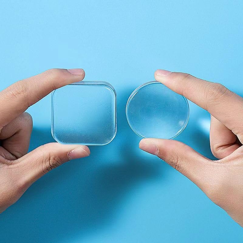 Clear Rubber Wall Bumper Guards, Self-Adhesive, Round, Set of 6,