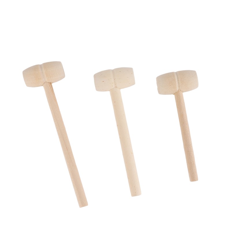 100pcs Mini Wooden Hammers for Chocolate Portable Breakable Heart Hammer