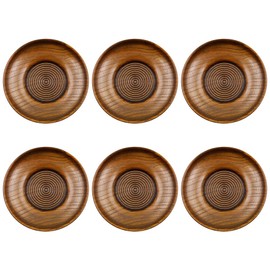 ZONADAH 6 PCS Wooden Coasters Wood Fruit Decorative Plate Round Walnut Coasters for Office Home Decor Tea Coffee Mat