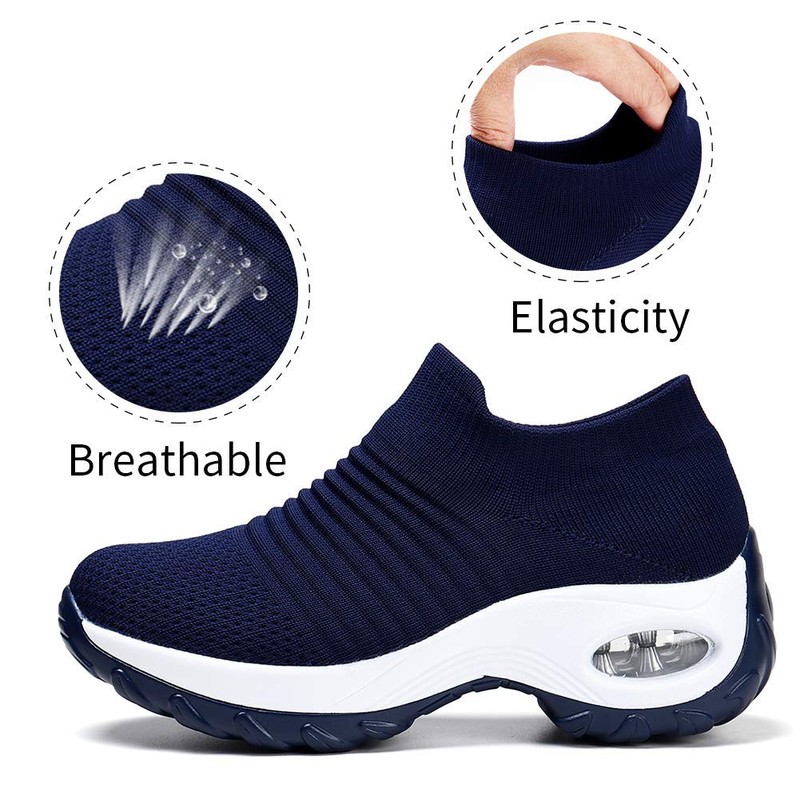 TANTOO - Mocasines cómodos con Plataforma y cuña para Mujer,