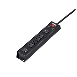 Monoprice Metal Surge Protector - 6 Outlet Power Strip, 1150 Joules 15 Amp, 125 Volt, 1875 Watt, 15 Feet, Black