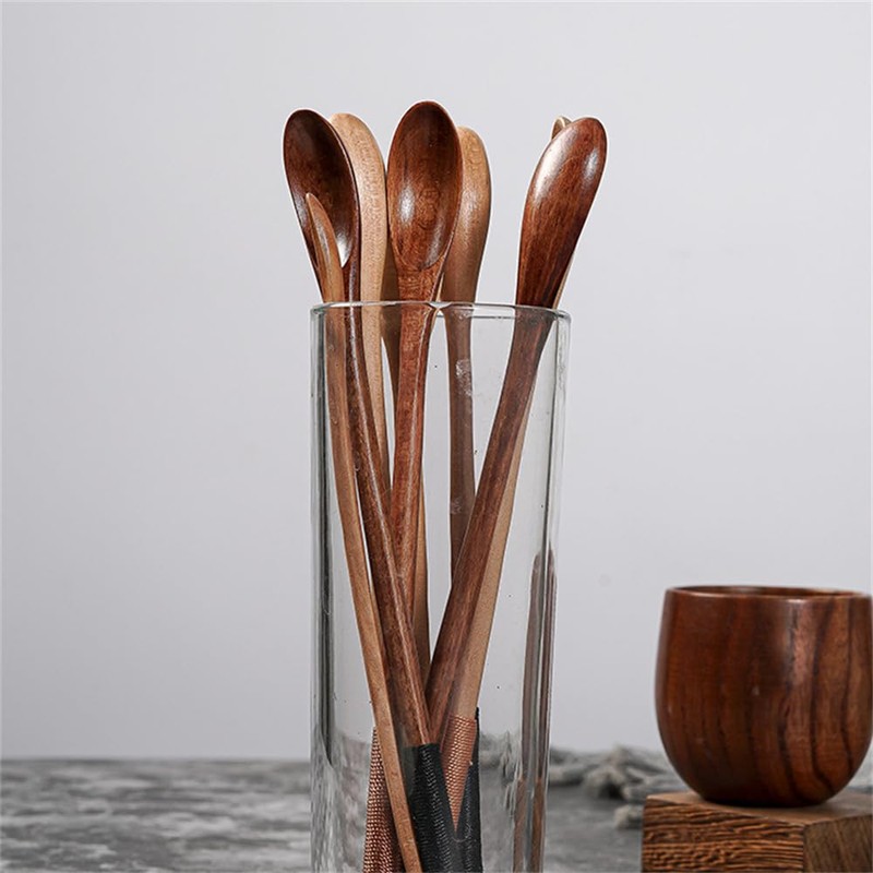 SITEDAN Muddler Spoon Muddler Wooden Dessert Spoon Ice Cream Spoon