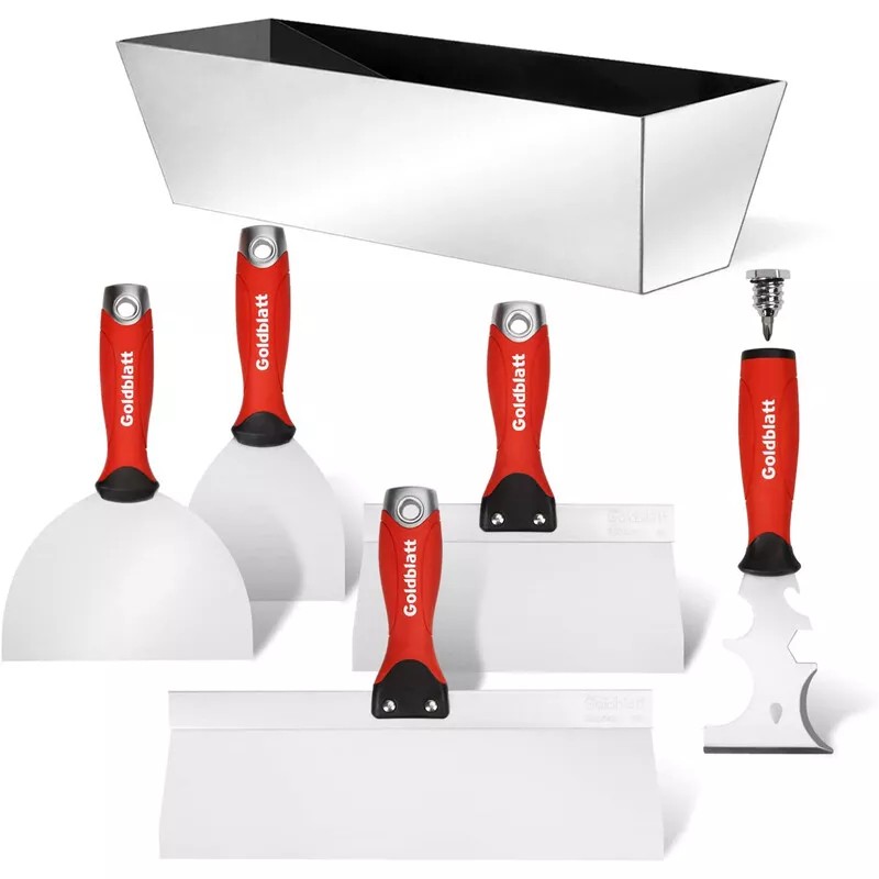 Goldblatt Drywall Hand Tool Kit Steel Joint&Taping Knives 14-in-1 Paint