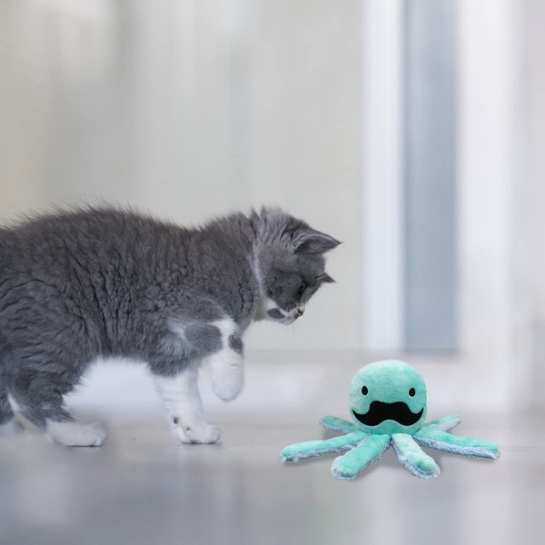 Andiker Cat Interactive Toy, Octopus-shaped Cat Plush Toys with Crinkle