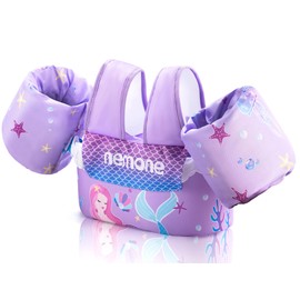 Nemone Toddler Swim Vest for 22-70 lbs Kids Floaties Swim Jacket with Arm Water Wings for Girls Boys 1 2 3 4 5 6 7 Years Old Beach Pool 20 30 40 50 60 66 Pounds Puddle Jumper