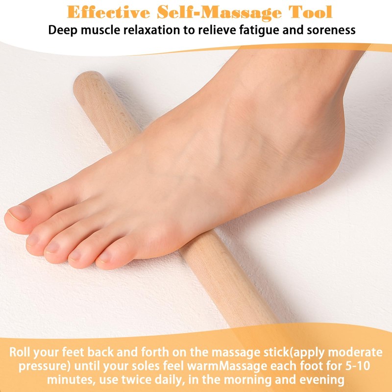 YBEATY Bamboo Massage Stick Solid Guasha Massage Roller Stick Relax