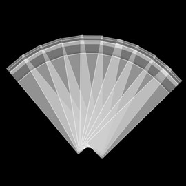 Edvision 300Pcs 2" x 10" Poly Cellophane Bags, 1.4Mil Thick Transparent OPP Cello Bags, Self Sealing Resealable Small Plastic Bags for Packing Snacks, Candies, Candle, Soap, Jewelry, Cards