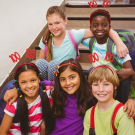 WILLBOND 3 Pieces 100 Glittered Boppers Headbands Headwear Hair Hoops Party Accessory for Party 100th Day of School (Red)