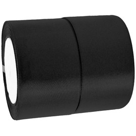 JESEP YONG - Rollos de cinta de satén negro de 5 cm de ancho, cinta de seda de 50 yardas, cinta de una cara para decoración de boda, ramo de flores, envoltura de regalo, lazos para hacer sombreros,