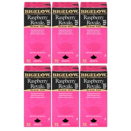 Bigelow Raspberry Royale Tea Bags 28-Count Boxes (Pack of 6) Black Tea Bags All Natural Gluten Free Rich in Antioxidants