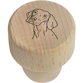 19mm 'Vizsla Dog' Wooden Bottle Stopper/Cork (BS00017371)