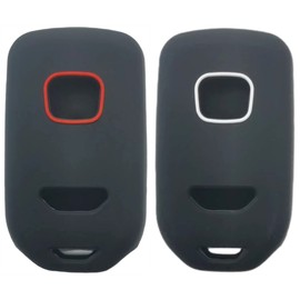 REPROTECTING Silicone Rubber Key Fob Cover Compatible with 2013-2021 Honda Accord CR-V Civic Fit HR-V Odyssey Pilot Ridgeline ACJ932HK1310A ACJ932HK1210A (Not Fit Straight Key) (Black Black)