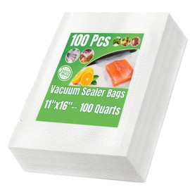 100 Gallon Vacuum Sealer Bags for Food Saver Freezer Bags 11"x16" Pre Cut Food Storage Commercial Grade Vacuum Seal Sous Vide Cooking Bags Airtight Heavy Duty BPA Free