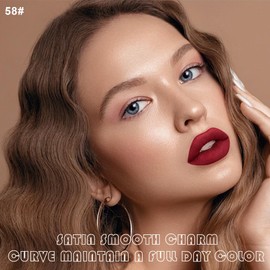 evpct 2Pcs Ruby Red Matte Lip Liner and Lipstick Combo Set for Women, Ruby Red Lip Combo Set Liquid Lips Stick Gloss and Lipliner Stains Set Long Lasting Waterproof, Lips Makeup 24 Hours originales