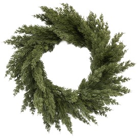 MISSPIN 22 Inch Winter Cedar Wreaths for Front Door, Large Cedar Pine Christmas Wreath, Artificial Green Cedar Pine Wreath for Front Door Window Walls Christmas Decor Indoor Outdoor Home Decoration