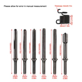 Smoothing Air Hammer Bits Set, 7 Pcs Air Hammer Attachments Air Chisel Bits, Power Hammer Drills Tools and Home Improvement