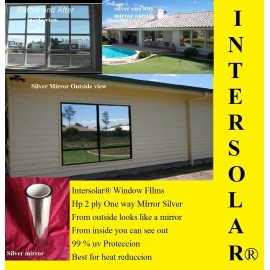 Window Tint High Performance 36"x12FT ONE WAY MIRROR REFLECTIVE SILVER 05% WINDOW TINT FILM DARK INTERSOLAR@