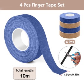 ‎Omsscun Finger Tape - 4 Rolls - Colour of Skin and Blue - 1.5cm x 10m | Cotton Sports Tape, for Jiu Jitsu, Bouldering, Rock Climbing, BJJ, Crossfit, Rowing, Splinting & Golf (1 x Pack of 4 Rolls)