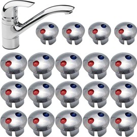 20 Pcs Hot Cold Indicator for Taps, Universal Hot and Cold Signs Index Knobs for Kitchen Sink Faucets Replacement Part Sink Faucets
