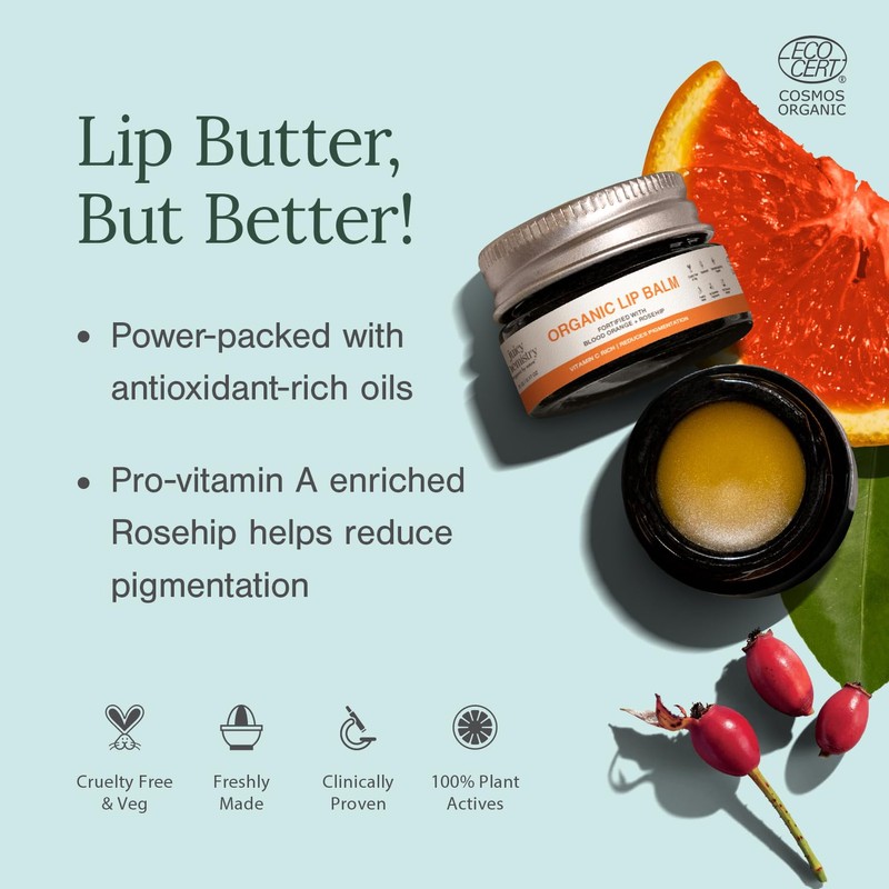 Juicy Chemistry Blood Orange & Rosehip Organic Lip Balm For