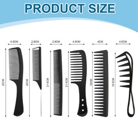 6 PCS Wide Tooth Comb for Curls Set Anti Static Wig Comb Large Combs for Curly Hair with Shark Teeth Hairstyle Tool for Curling Straightening Wet Hairs and Styling for Men and Women