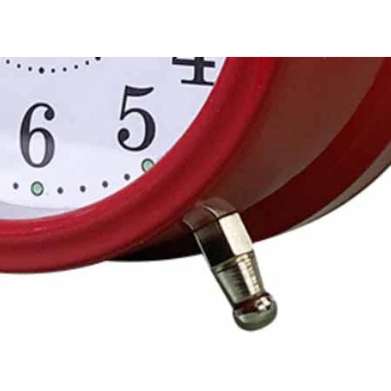Reloj Despertador de Campana Doble Rojo con Luz Suave y