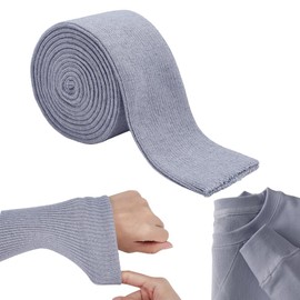 NBEADS 2 Yard Rib Knit Cuff, 6 cm Collar Sleeve Cuffs Trim Neck Cuffs Material Cotton Rib Knit Cuff for Waist Cuffs Collar Trim Jacket Sewing Accessories, Grey