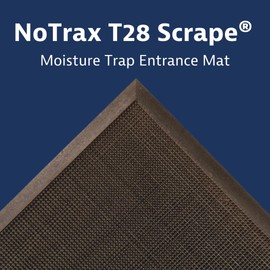 Notrax T28 Scrape® Moisture Trap Entry Scraper Mat, Outdoor Natural Rubber Doormat for Home or Business, Medium-Duty, Beveled Edges, 36" x 72", Black, T28S3672BL