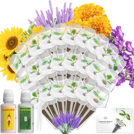LYKOCLEAN 24 Pods Flower Seed Kit Compatible with AeroGarden Hydroponics Growing System, Indoor Garden Starter Set with Lavender, Sunflower, Petunia and Marigold
