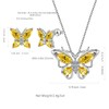 Aurora Tears Butterfly Necklace/Earrings Set 925 Sterling Sliver November Birthstone