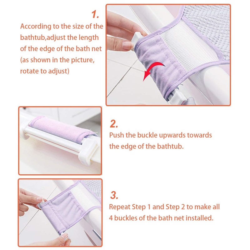 Baby Bath Support,Bathtub Support Net Adjustable Bath Tub Non-Slip Mesh
