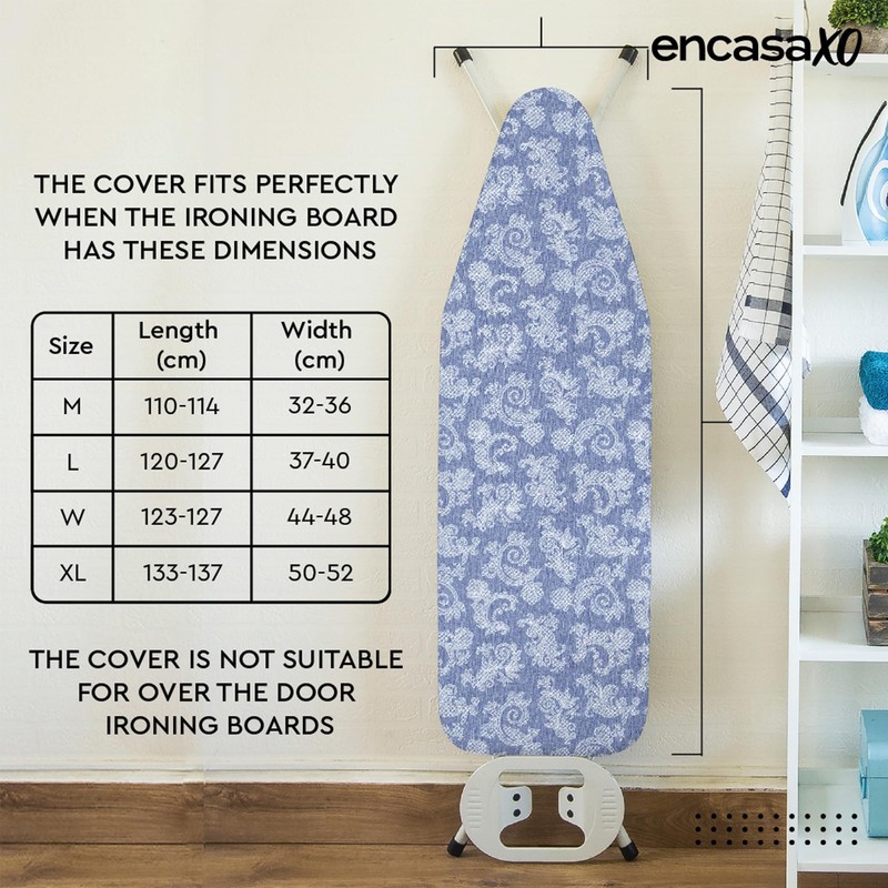 Encasa XO Ironing Board Cover with 4mm Extra Thick Felt