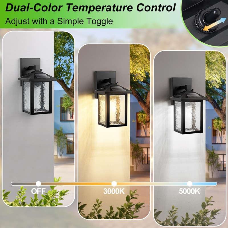 BesLowe Solar Wall Lights Outdoor, Aluminum Dusk to Dawn LED