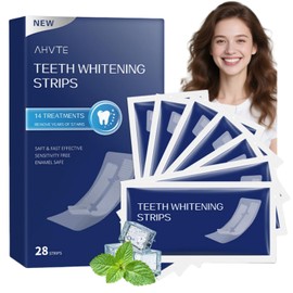 Teeth Whitening Strips 14 Treatments, Gentle Enamel-Friendly Formula for Sensitive Teeth with Non-Slip Dry Tech, for Brighter Smiles After Coffee/Wine, 28 White Strips（Mint）