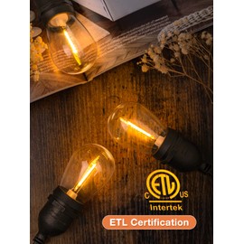 addlon Outdoor String Lights Timer Control, 48FT LED Patio Lights with Edison Vintage Shatterproof Bulbs and Commercial Grade Weatherproof Strand - ETL Listed Heavy-Duty Decorative Lights