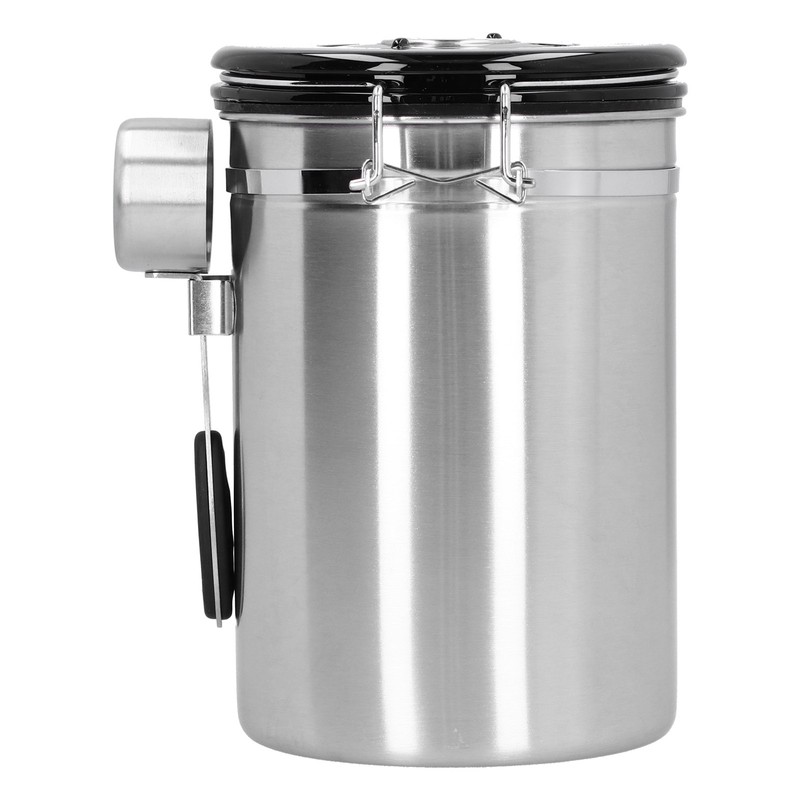 Coffee Beans Canister with Exhaust Valve Stainless Steel Storage Sealing