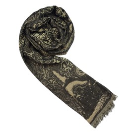 Sunsa Women's / Men's Scarf, Soft Winter Men's Scarf/Neckerchief Made of Cotton & Viscose, Unisex Winter Scarf with Fringes, Scarf Autumn Scarf Scarves & Scarves as a Gift for Men or Women, Khaki