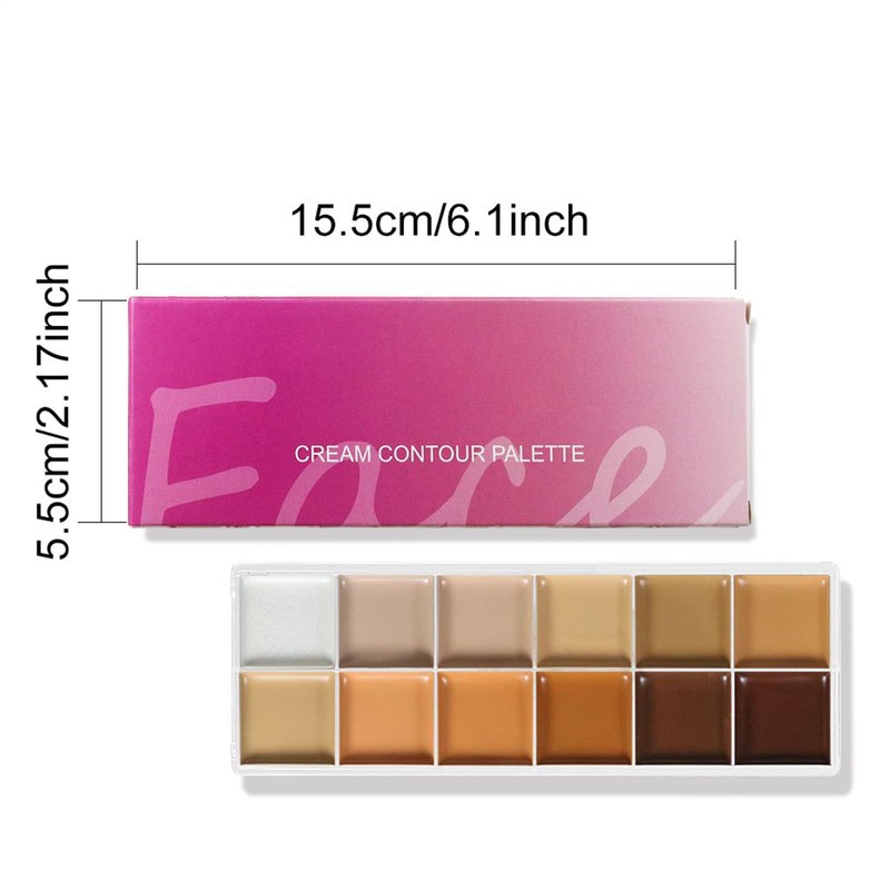 Foundation Palette - 12-Color Cream Foundation Palette,Makeup Concealer for Women