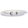 1/2" inch Patent Leather Skinny Belt, White | M/L -